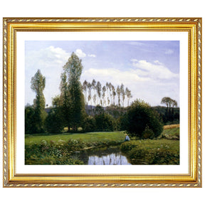 Claude Monet Wall Art View At Rouelles Le Havre Poster Framed