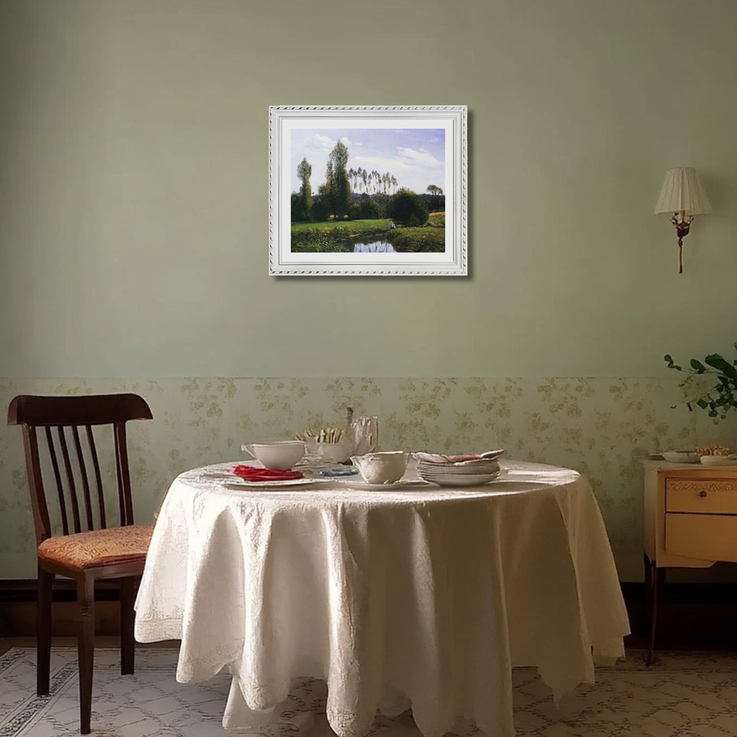 Claude Monet Wall Art View At Rouelles Le Havre Poster Framed