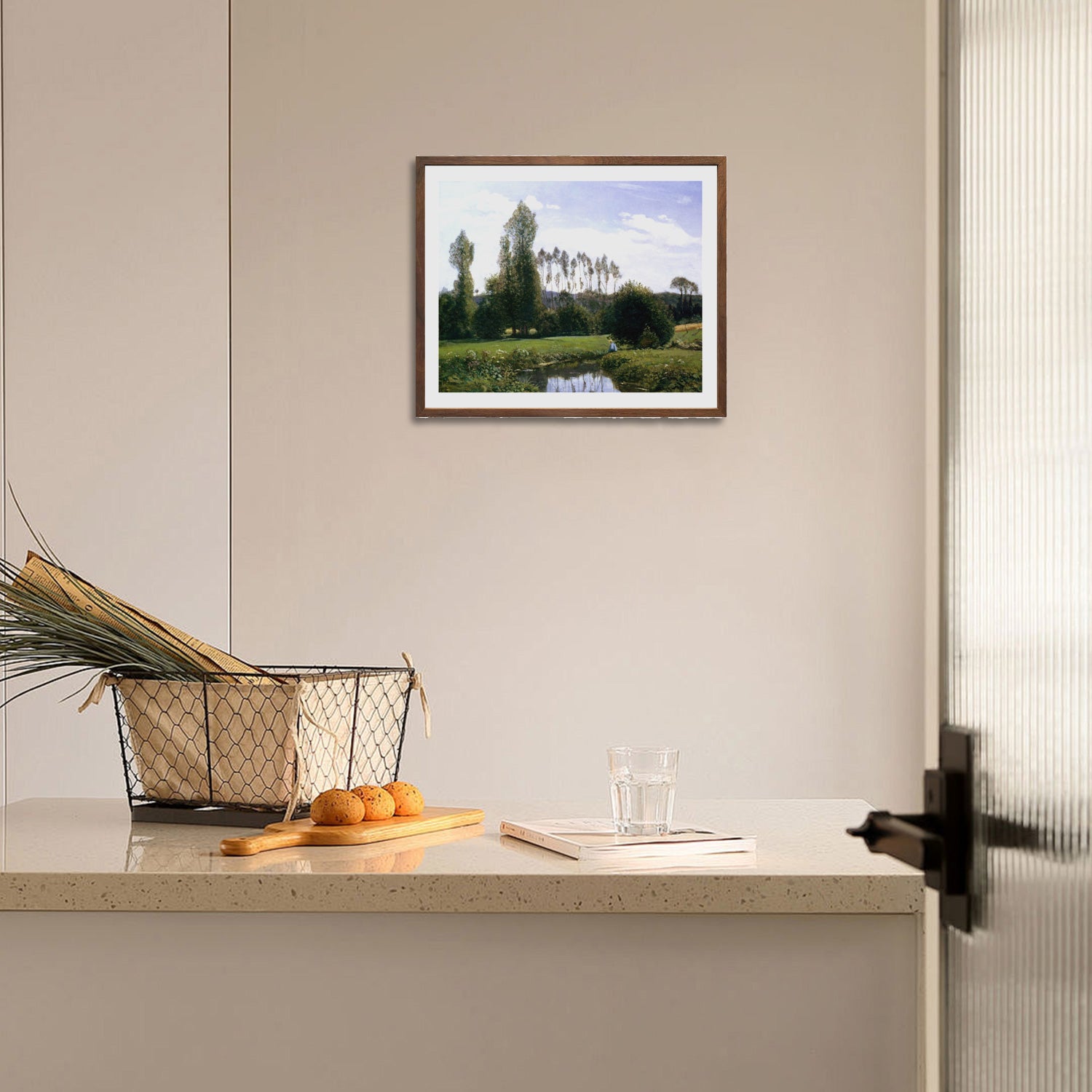 Claude Monet Wall Art View At Rouelles Le Havre Poster Framed