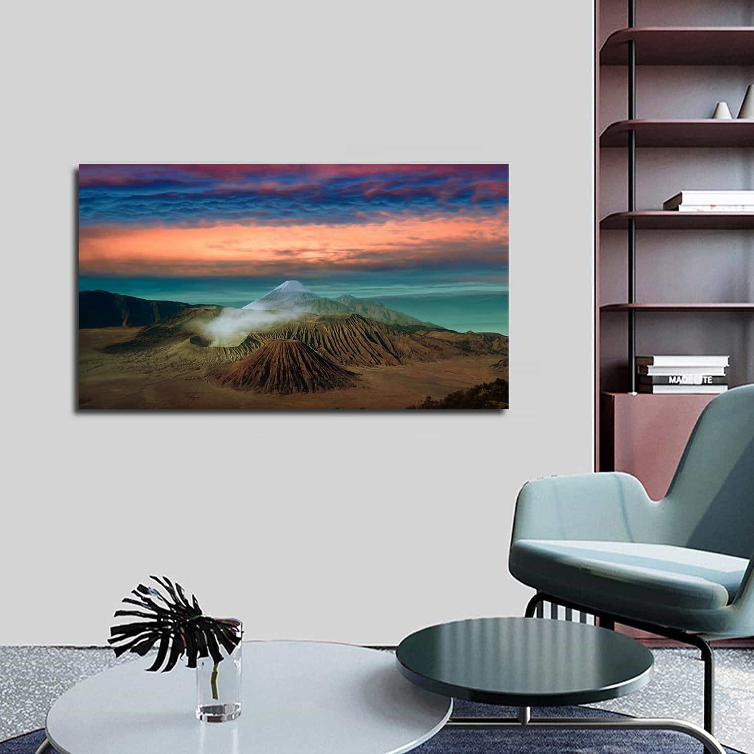 Volcano Landscape Clouds Canvas Art