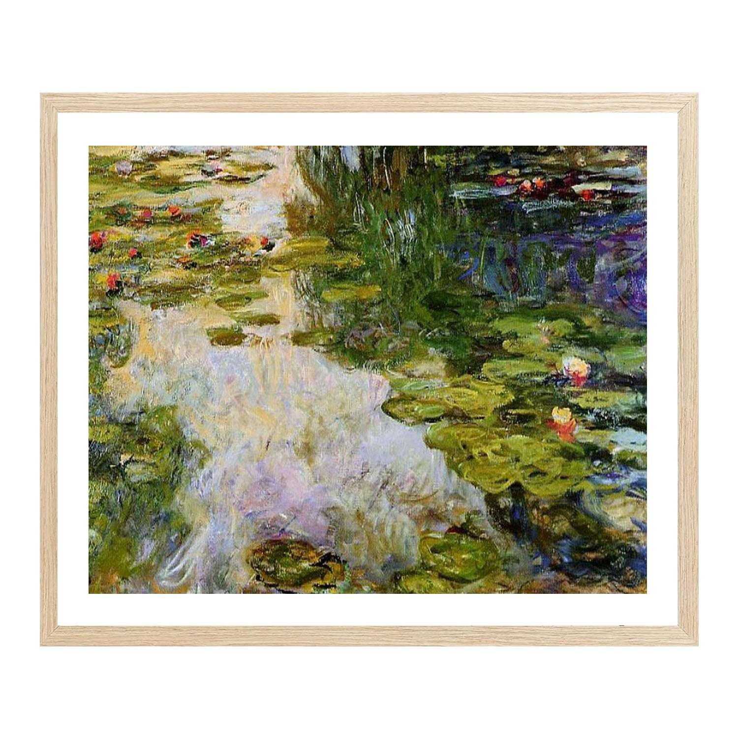 Claude Monet Wall Art Water Lilies And Japanese Bridge Black Poster Framed