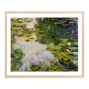 Claude Monet Wall Art Water Lilies And Japanese Bridge Black Poster Framed