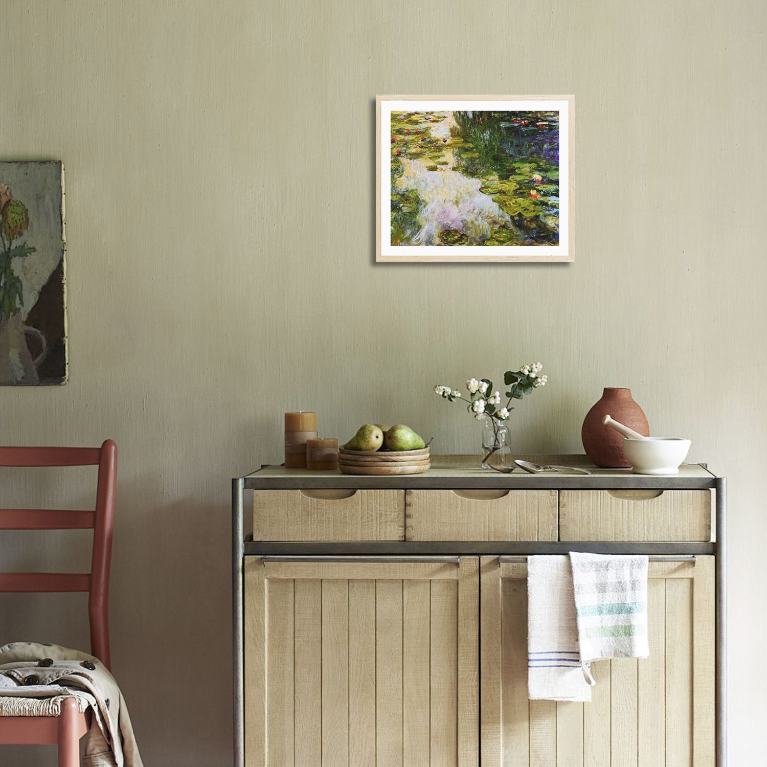 Claude Monet Wall Art Water Lilies And Japanese Bridge Black Poster Framed