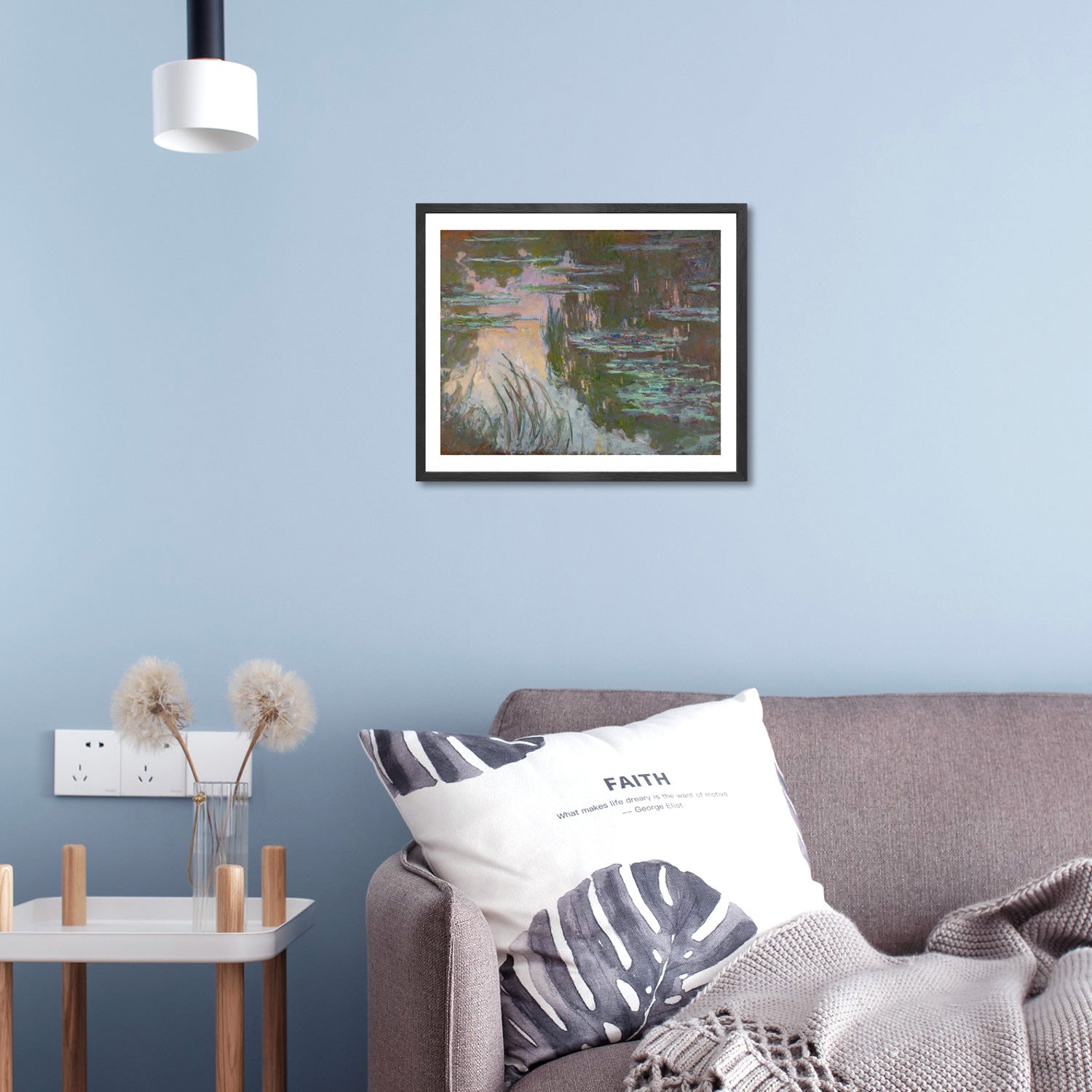 Claude Monet Wall Art Water Lilies Evening Effect Poster Framed