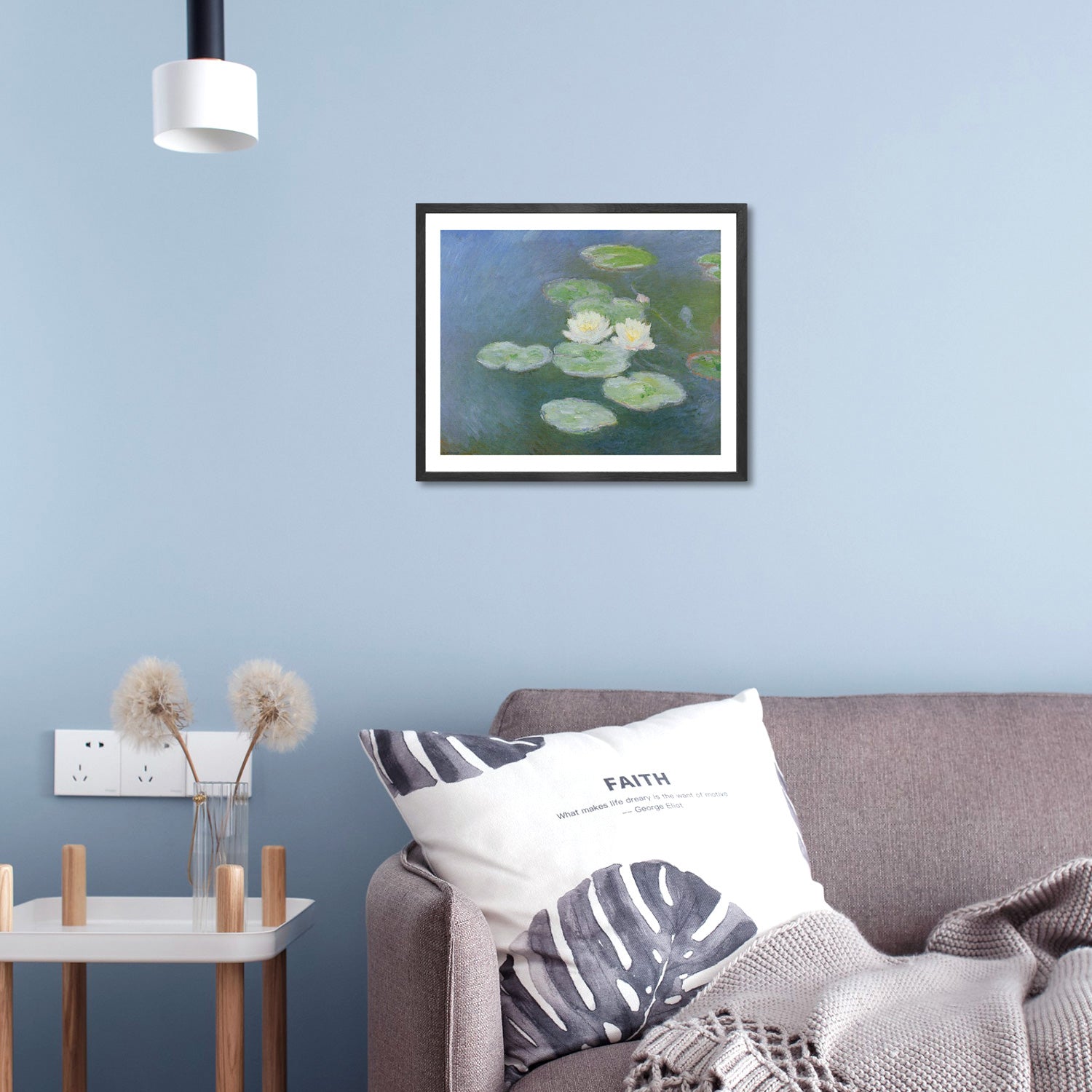 Claude Monet Wall Art Water Lilies Evening Effect Poster Framed