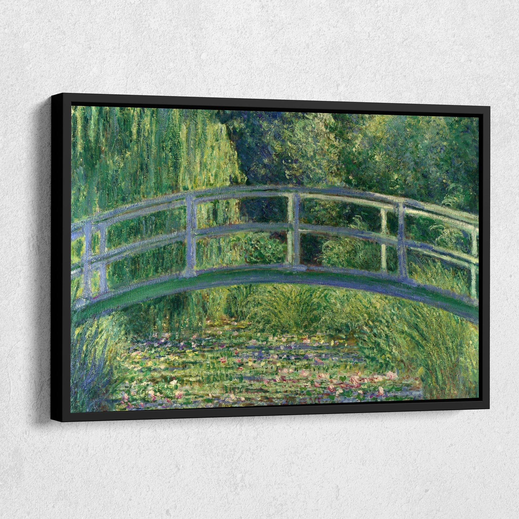 Water Lily Pond With The Japanese Bridge Canvas Art