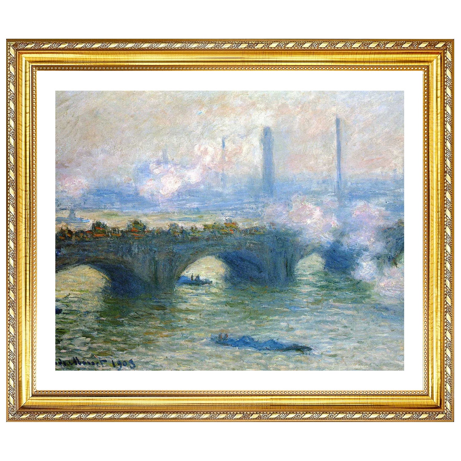 Claude Monet Wall Art Waterloo Bridge London Poster Framed