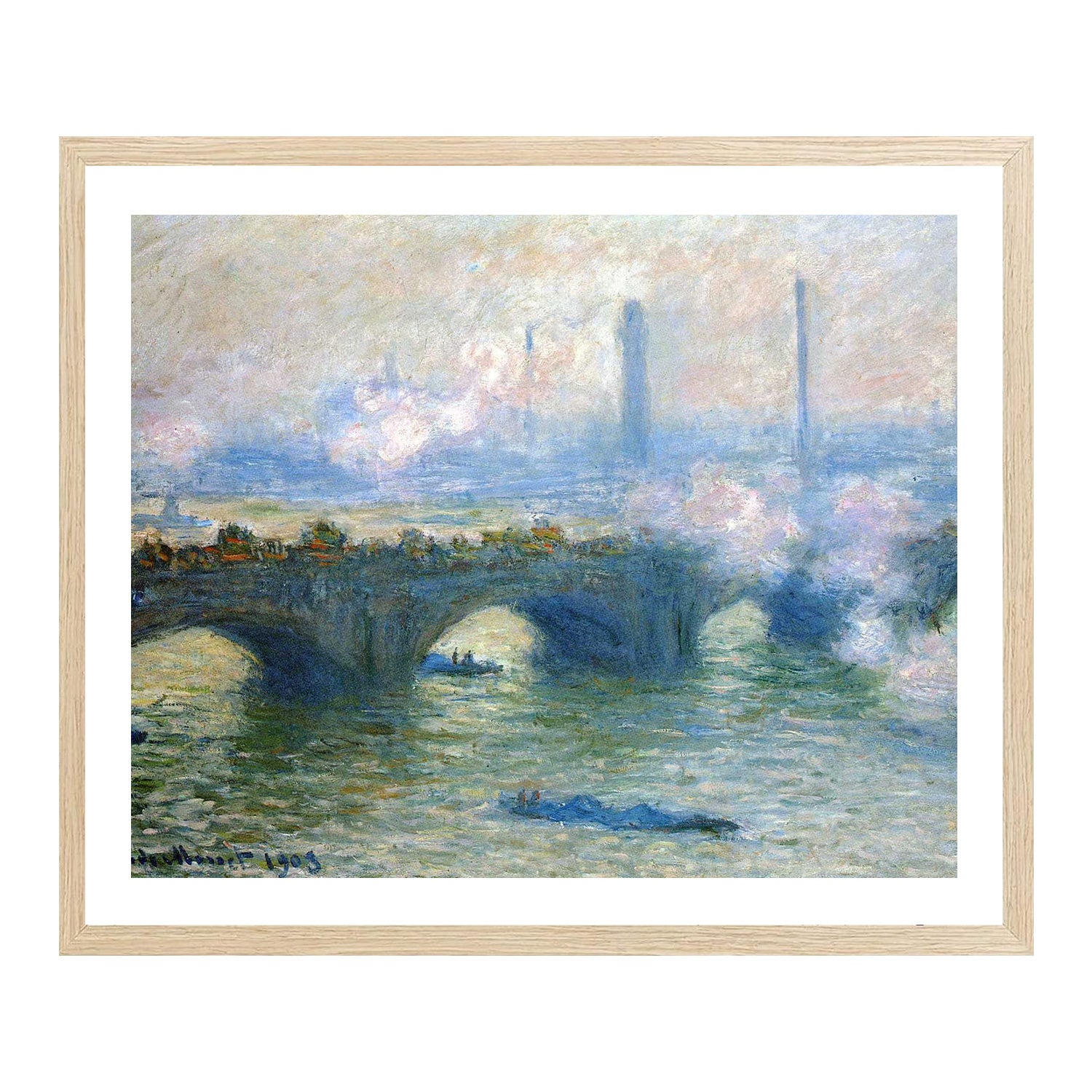 Claude Monet Wall Art Waterloo Bridge London Poster Framed