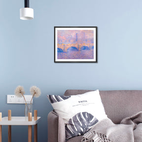 Claude Monet Wall Art Waterloo Bridge Sunlight Effect Poster Framed