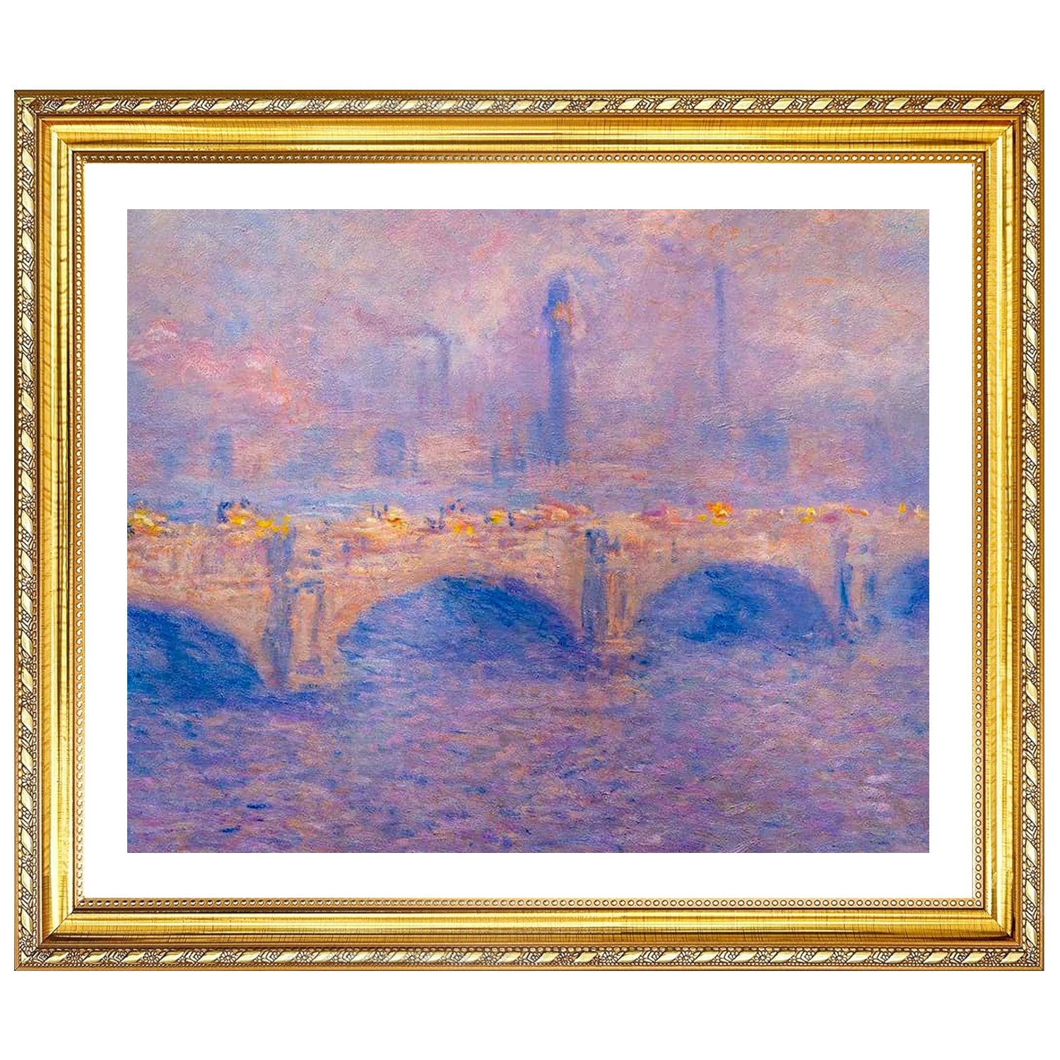 Claude Monet Wall Art Waterloo Bridge Sunlight Effect Poster Framed