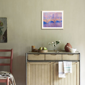 Claude Monet Wall Art Waterloo Bridge Sunlight Effect Poster Framed