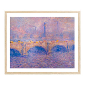 Claude Monet Wall Art Waterloo Bridge Sunlight Effect Poster Framed