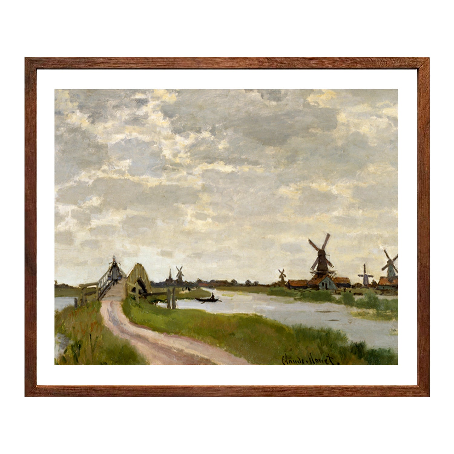 Claude Monet Wall Art Windmills At Haaldersbroek Zaandam Poster Framed