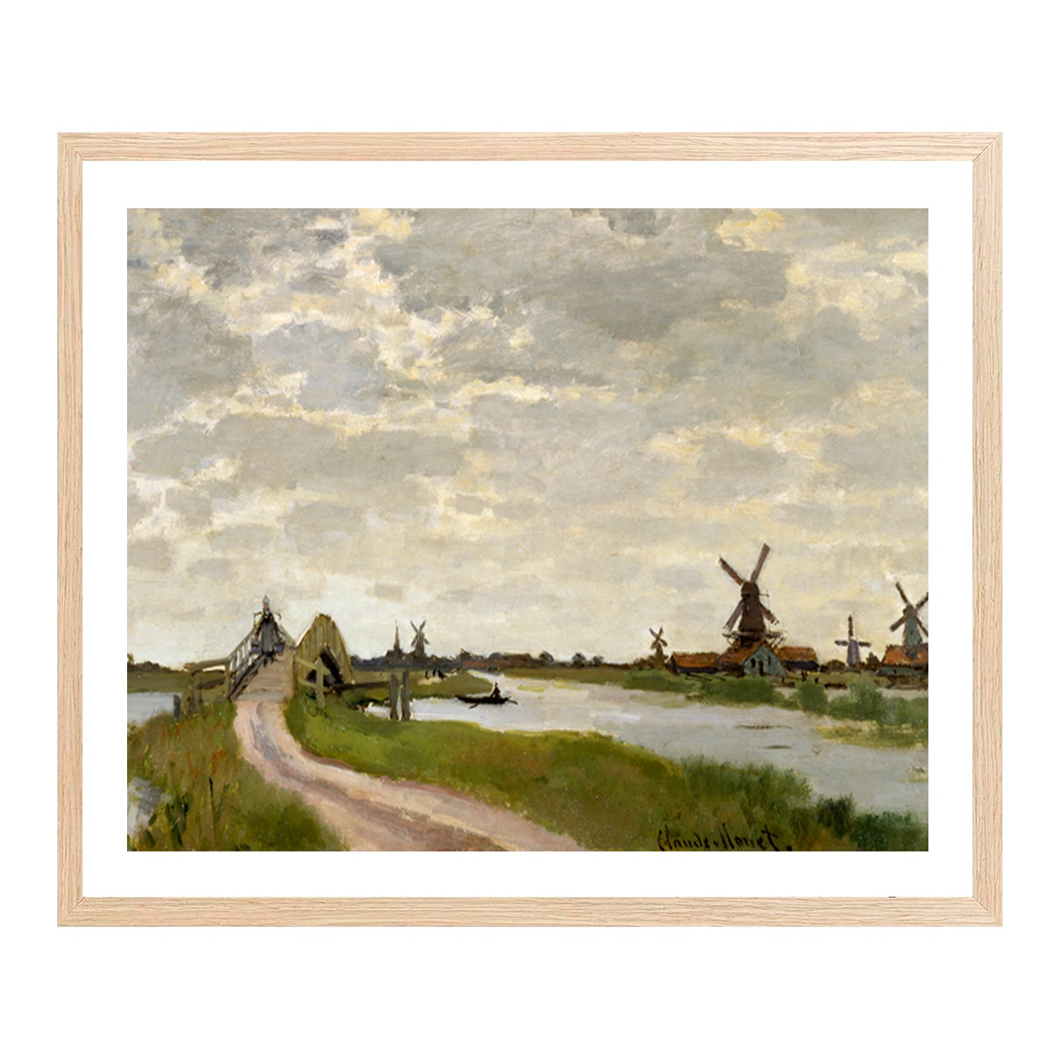 Claude Monet Wall Art Windmills At Haaldersbroek Zaandam Poster Framed