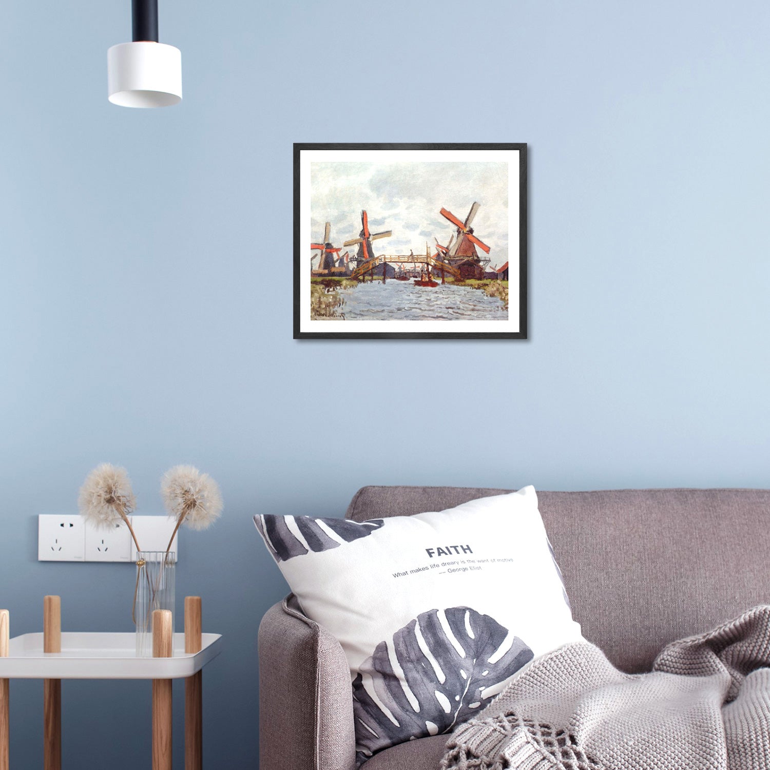 Claude Monet Wall Art Windmills Near Zaandam Poster Framed