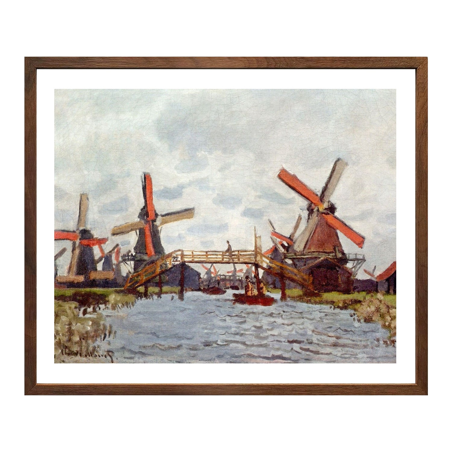Claude Monet Wall Art Windmills Near Zaandam Poster Framed