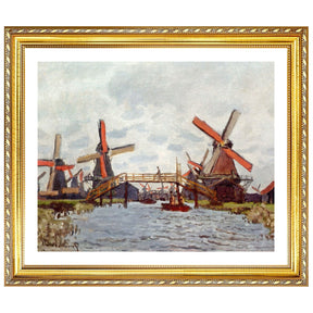 Claude Monet Wall Art Windmills Near Zaandam Poster Framed