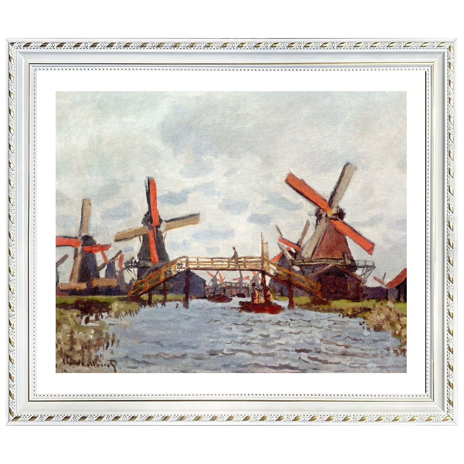 Claude Monet Wall Art Windmills Near Zaandam Poster Framed