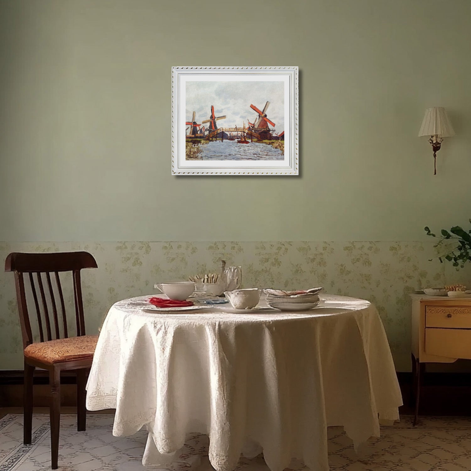 Claude Monet Wall Art Windmills Near Zaandam Poster Framed