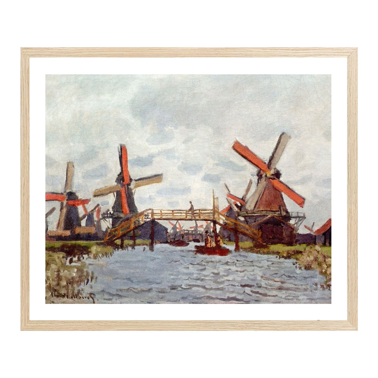 Claude Monet Wall Art Windmills Near Zaandam Poster Framed