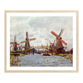 Claude Monet Wall Art Windmills Near Zaandam Poster Framed