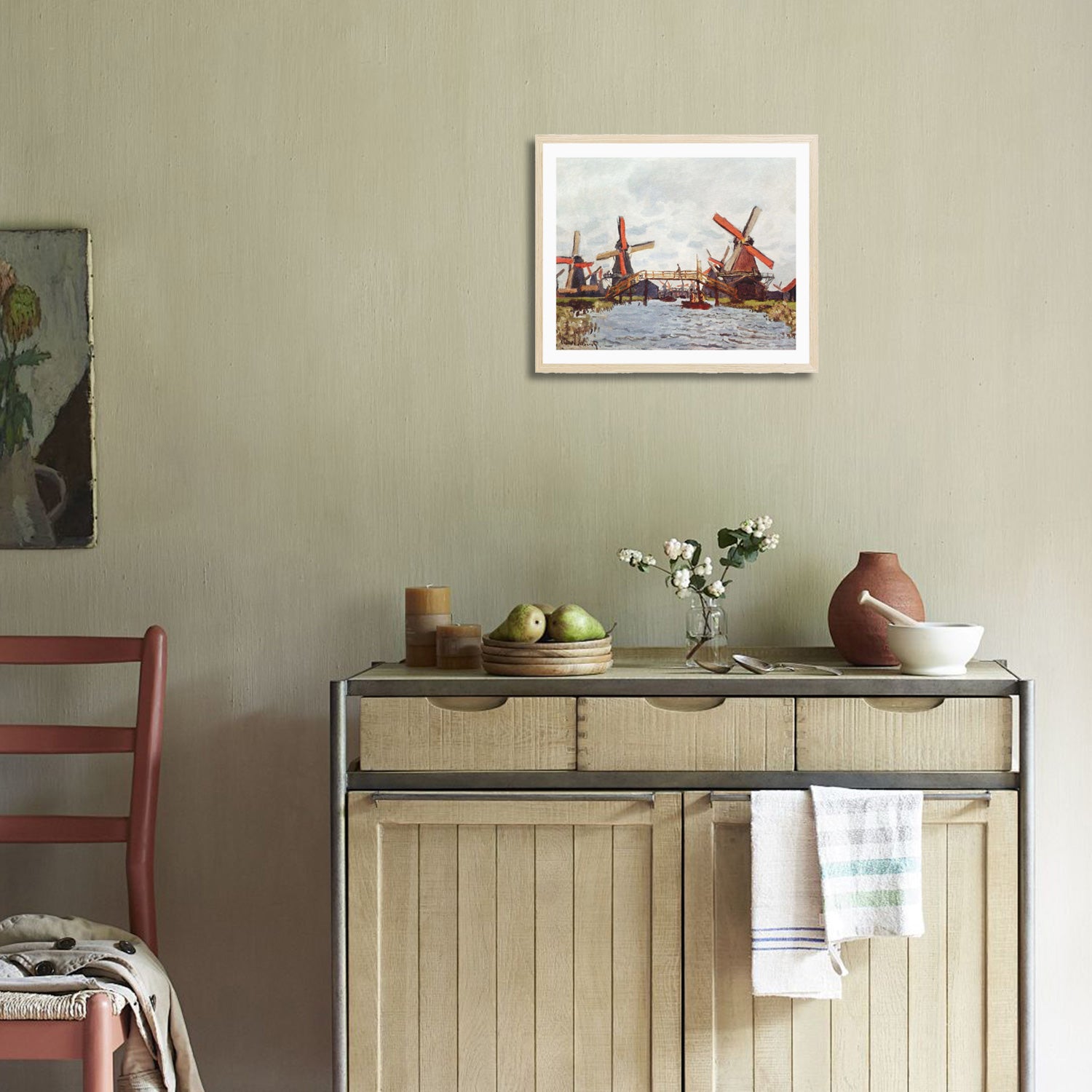 Claude Monet Wall Art Windmills Near Zaandam Poster Framed