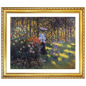 Claude Monet Wall Art Woman With A Parasol In The Garden In Argenteuil Poster Framed