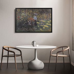 Woman With Parasol In The Garden Canvas Art