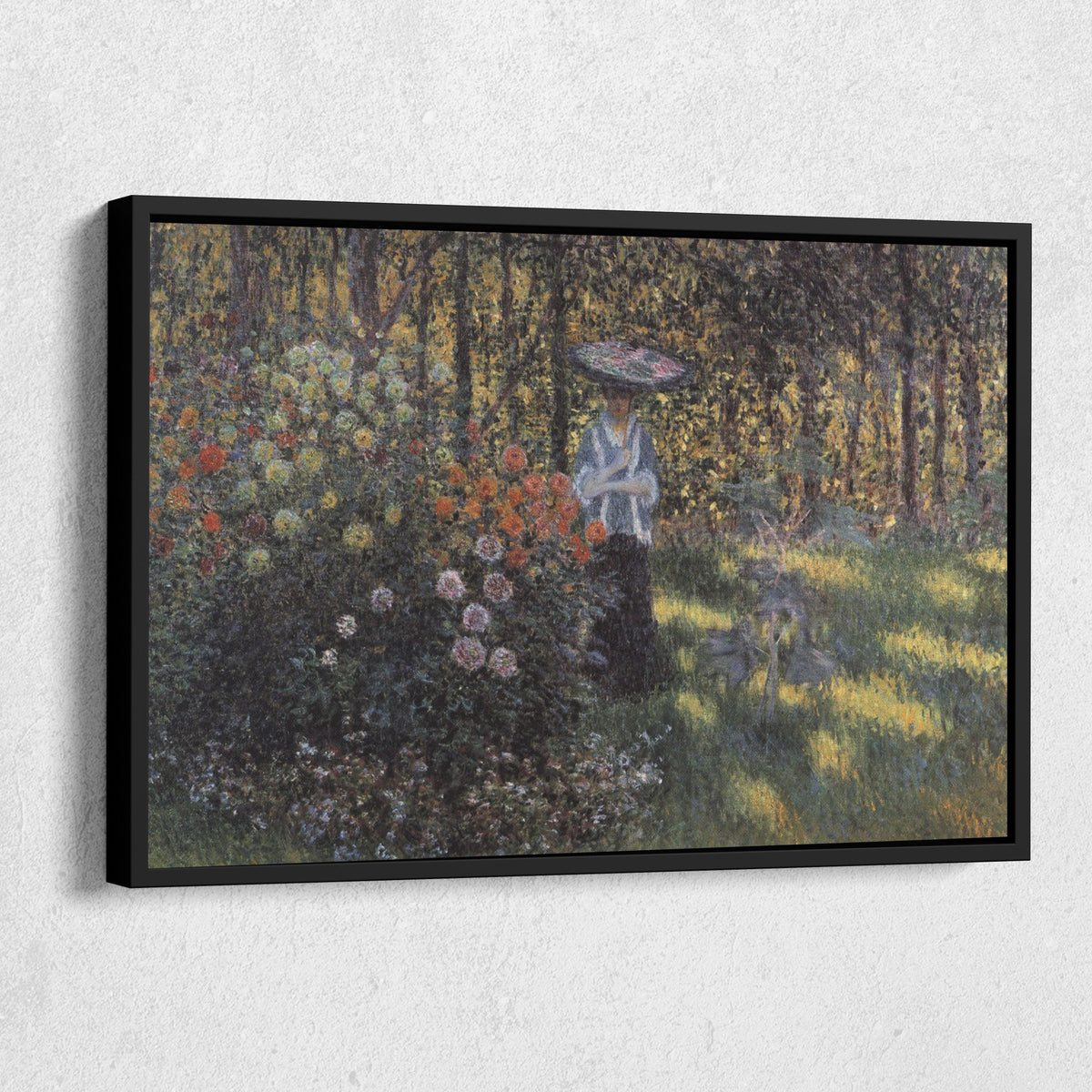 Woman With Parasol In The Garden Canvas Art