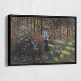 Woman With Parasol In The Garden Canvas Art
